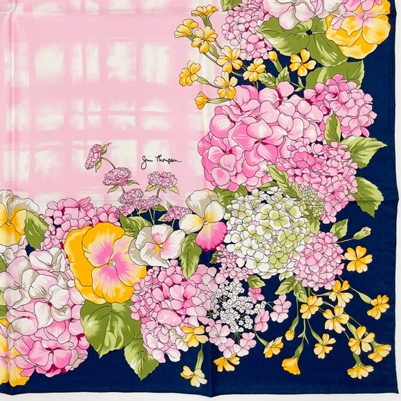 New Vintage Jim Thompson Thai Silk Scarf 1 - Picture 7 of 7